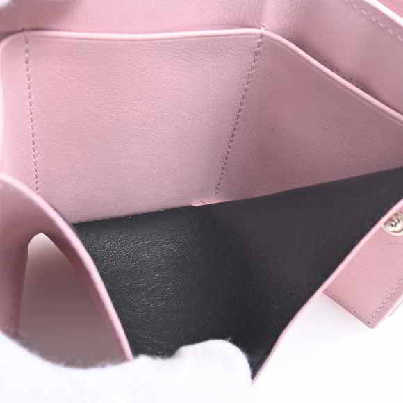 Saint Laurent Leather Tiny Wallet Tri-fold Compact Wallet Pink - Picture 5 of 8